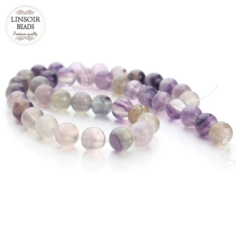 1Strand 40cm Natural Stone Purple Fluorite Round Loose Beads For Necklace &amp Bracelets 4/6/8/10 mm DIY Jewelry Finding F2136 | Украшения