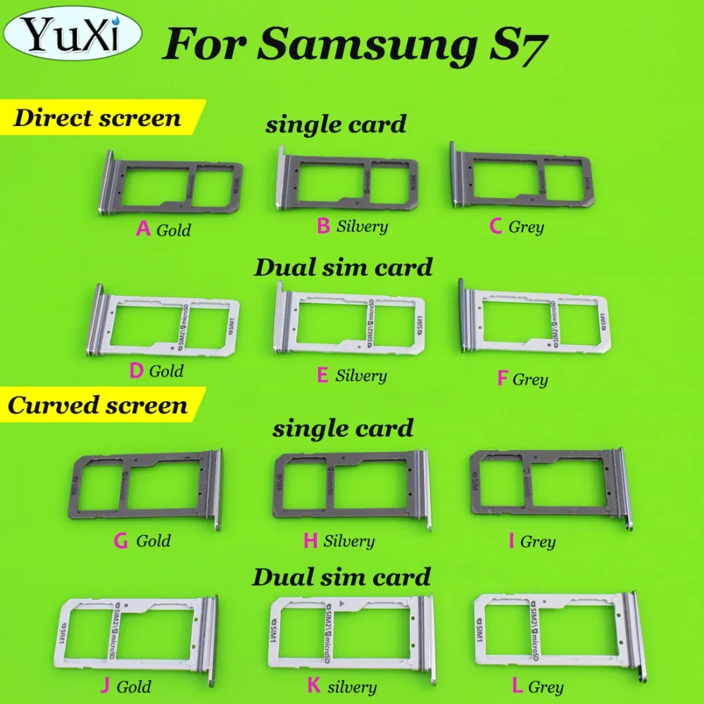 

1pcs Single / Dual SIM and Micro SD Card Tray Holder for Samsung Galaxy S7 Edge G9350 Card Slot Reader Repair Part