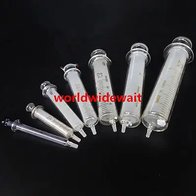 

1ml 2ml 5ml 10ml 20ml 30ml 50ml 100ml Glass Syringe Injector Glass Sampler