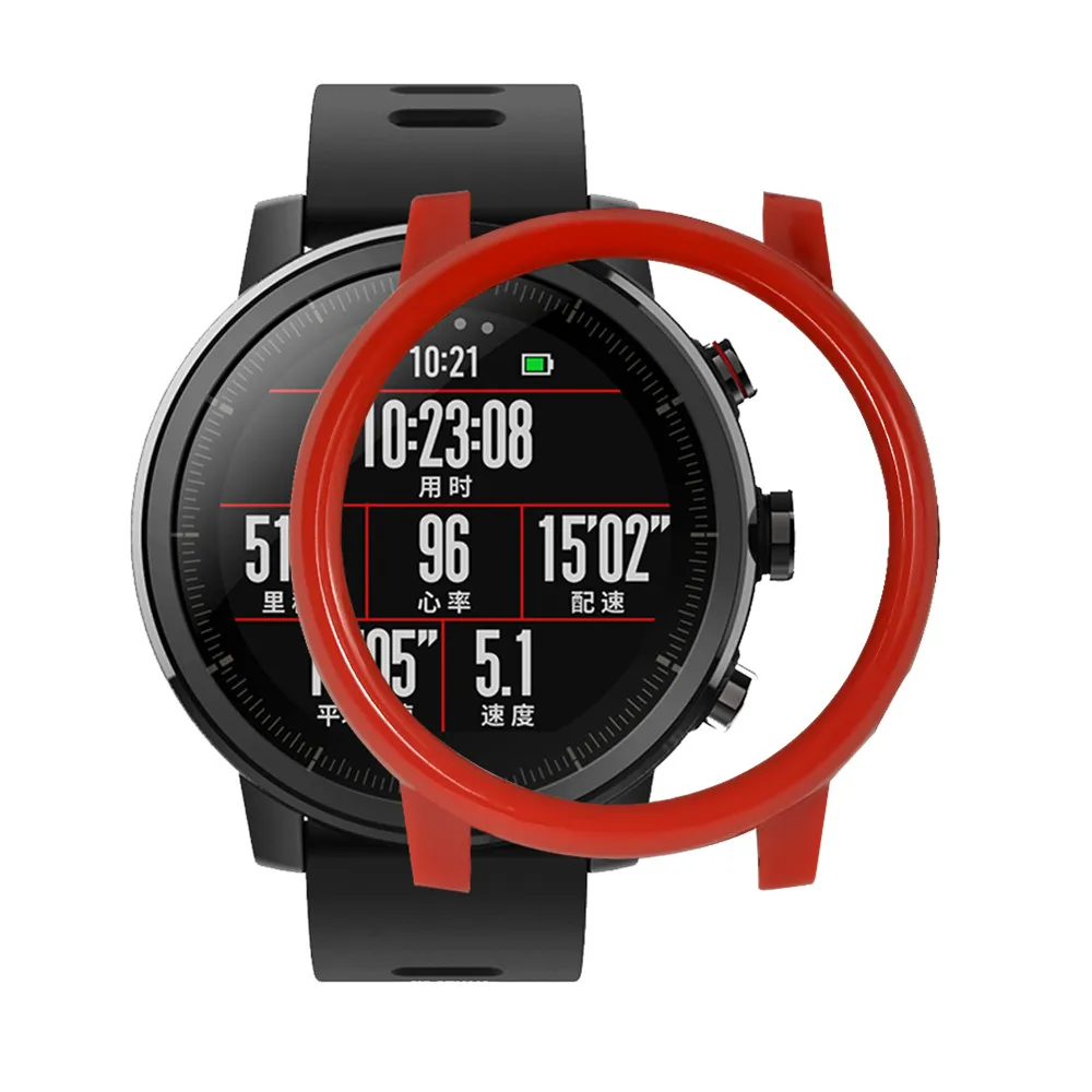 PC группа защитный чехол для xiaomi huami amazfit 2 2 S stratos Красочные смарт-ремешок жесткий пластиковый корпус тонкий рамка