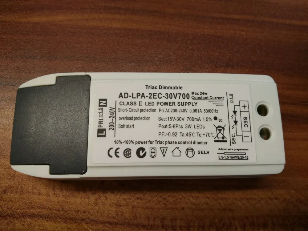 Free Shipping 24W AD-LPA-2EC-30V700 700mA LEDs power driver Power supply Triac Dimmable | Освещение