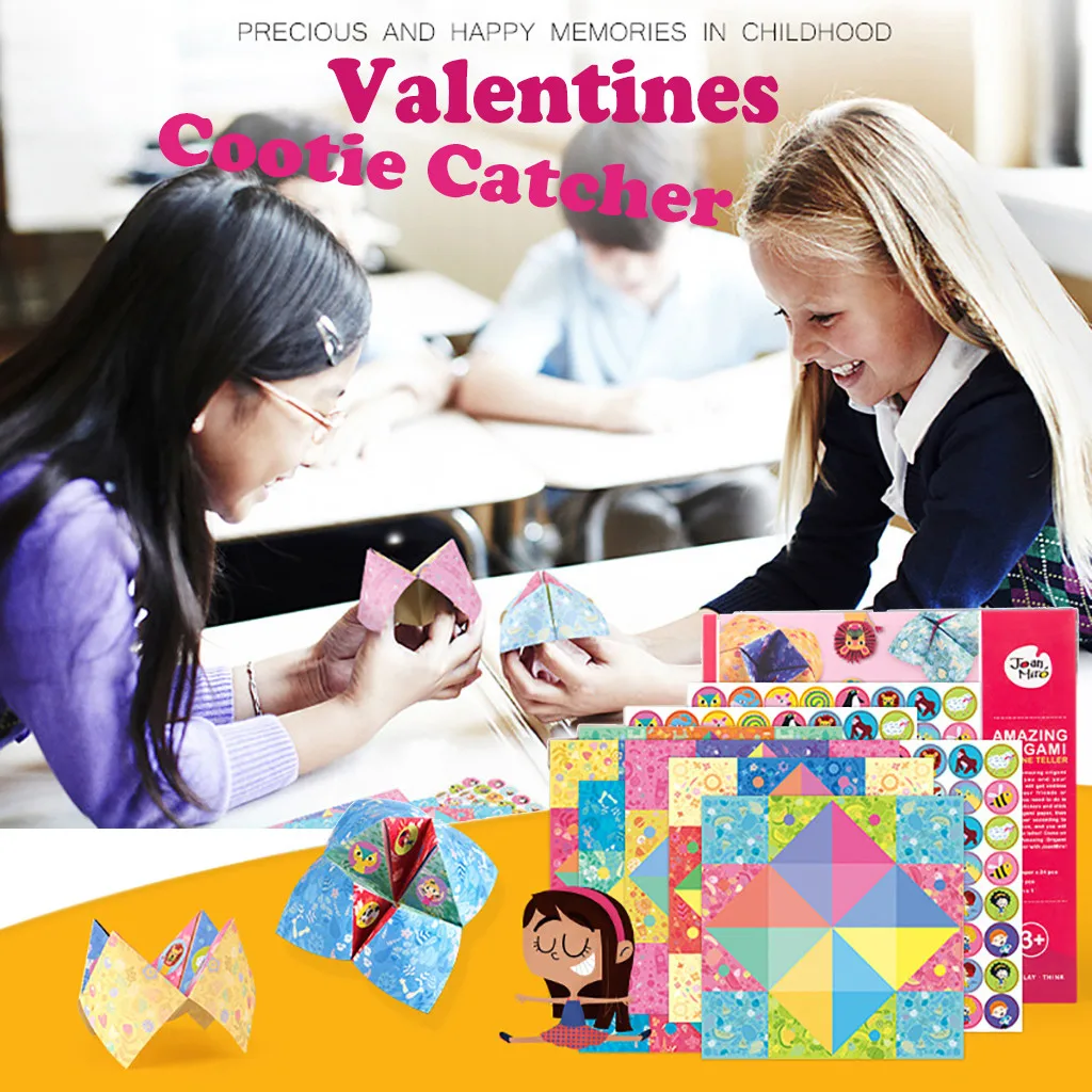 День Святого Валентина Cootie Catcher с конвертами упаковка из 24 карт для любви