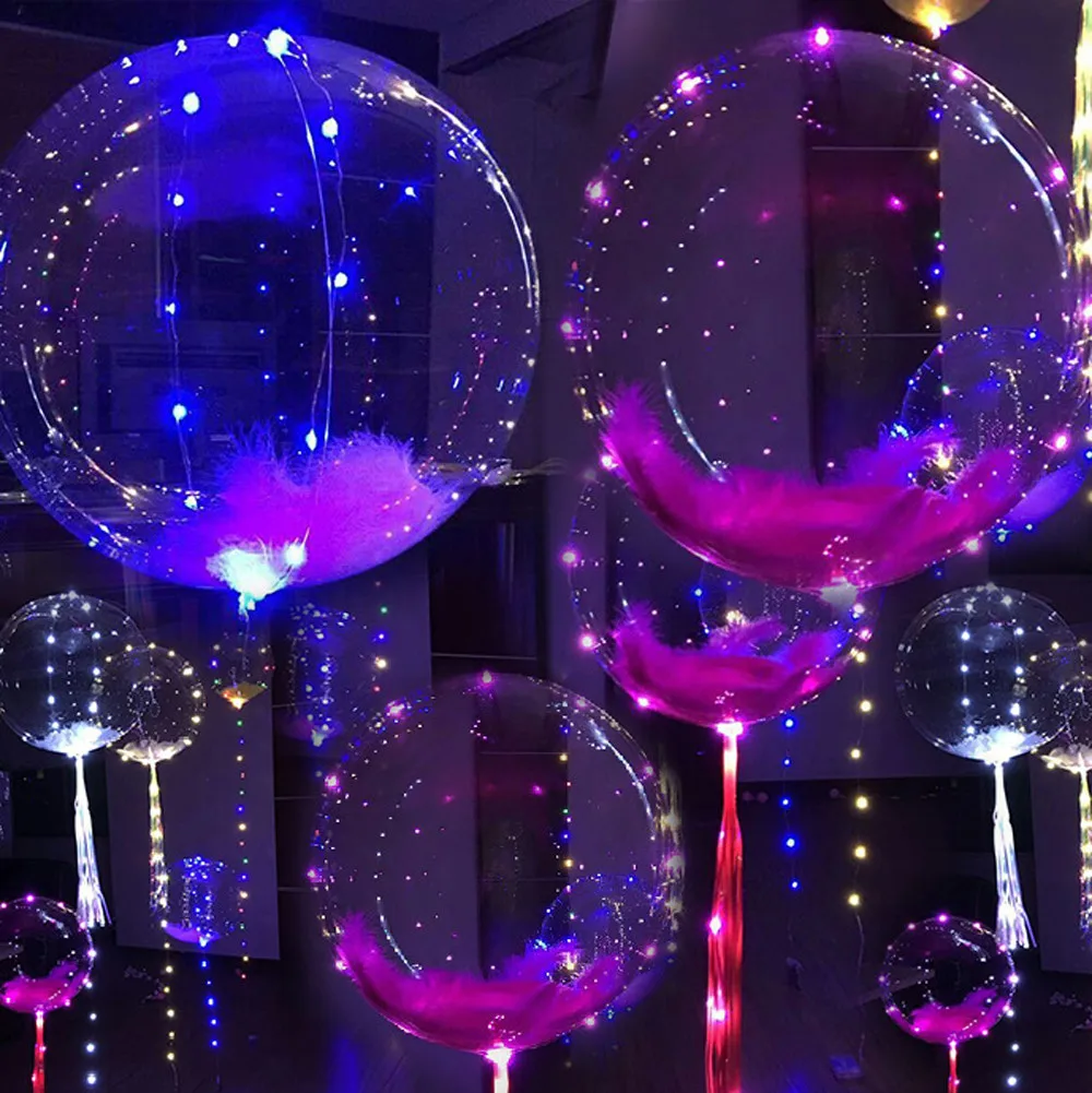 20 дюймов светящиеся светодиодные воздушные шары прозрачные круглые декоративные пузырьки рождественские вечерние Свадебная гирлянда