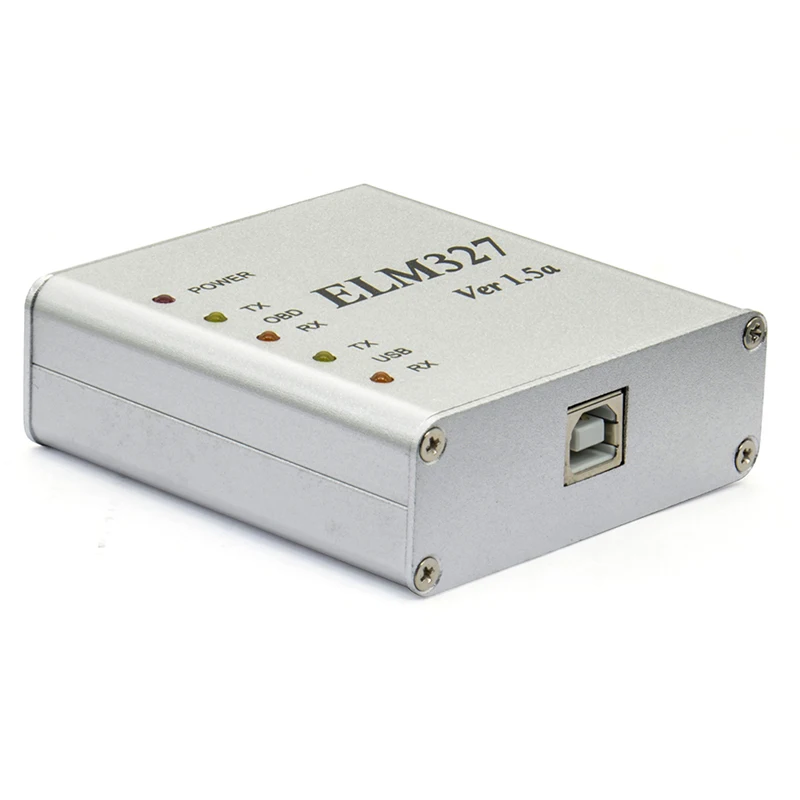 Koop Metalen Aluminium ELM327 V1.5 OBD2 Auto Diagnostic Tool ELM 327 V1.5a OBD OBDII ELM327 USB Metalen Interface Foutcode Scan