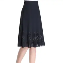 Модная Осенняя Женская юбка с высокой талией, Длинная черная повседневная юбка размера плюс, Женская юбка LY171