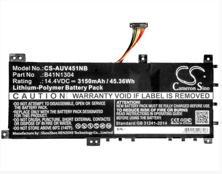 Cameron Sino 3150mAh battery for ASUS VivoBook V451LA DS51T B41N1304 Notebook, Laptop Battery Cameron Sino 3150mAh battery for ASUS VivoBook V451LA DS51T B41N1304 Notebook, Laptop Battery