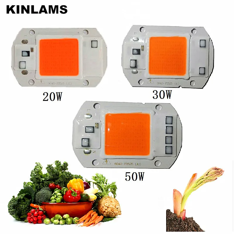 KINLAMS LED Grow Light Chip Full Spectrum 220V 380nm 780nm For Hydroponics Greenhouse LED Plant Grow