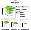 LAIMENG Vacuum Container Large Capacity Food Saver Storage Square Plastic Containers With Pump 500ML+1400ML+3000ML S166 ► Photo 2/6