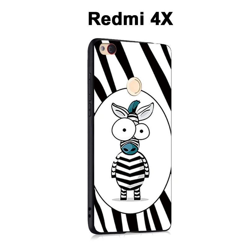 Xiaomi Redmi 4X Case Cover Black 3D Relief For 4 X case cover Phone Silicone Cartoon TPU phone | Мобильные телефоны и