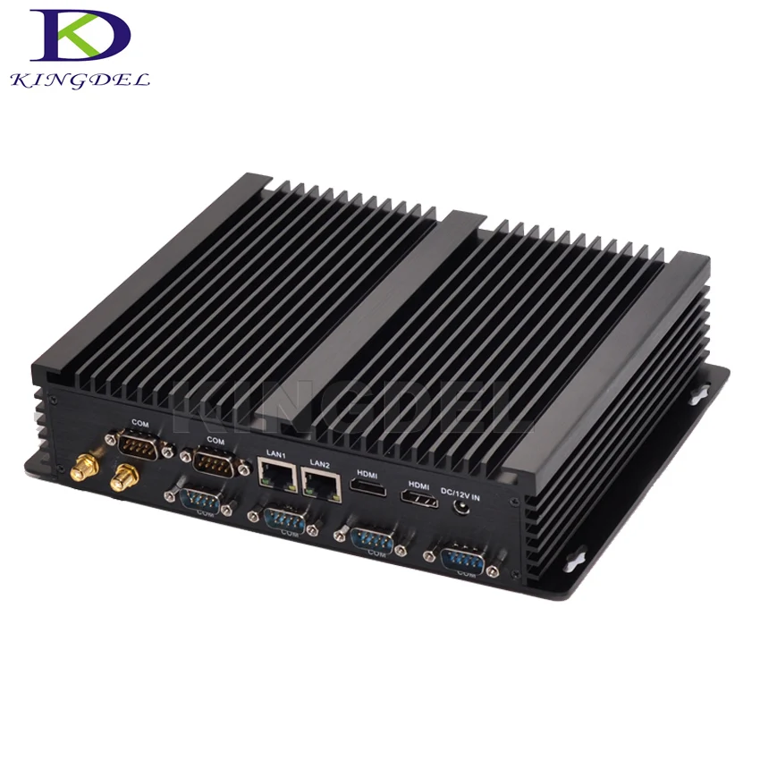 

2017 Newest Mini Industrial Computer Fanless Desktop PC Intl i5-4200U/i7-4500U CPU 2*LAN+2*HDMI 6 Com RS232,4*USB3.0 300M Wifi