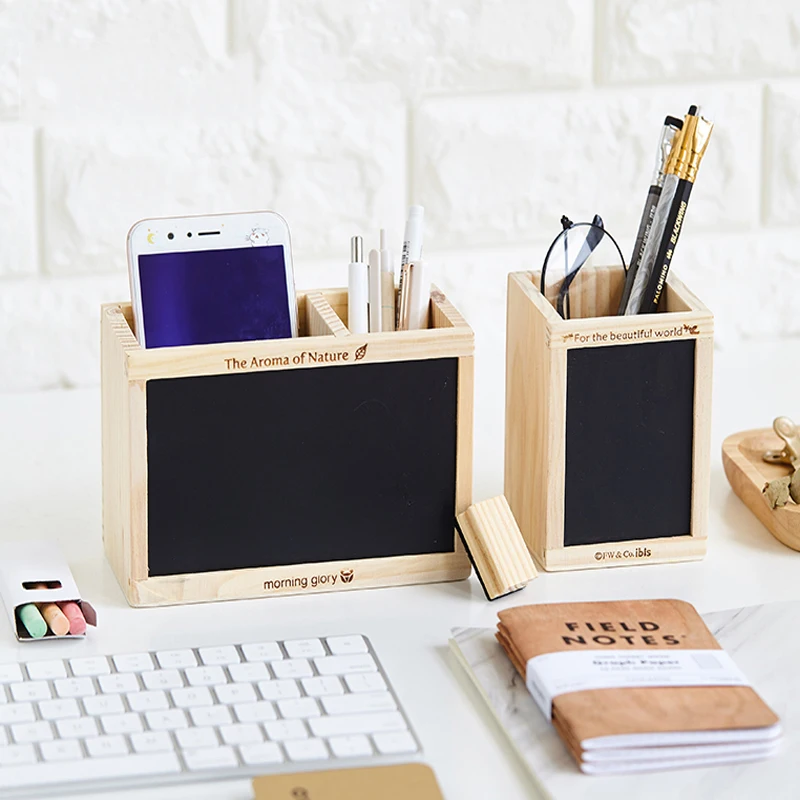 Stationery Creative Multi Function Pen Wooden Small Fresh Double Lattice Office Small Blackboard Stationery Storage Box Stationery Creative Multi Function Pen Wooden Small Fresh Double Lattice Office Small Blackboard Stationery Storage Box