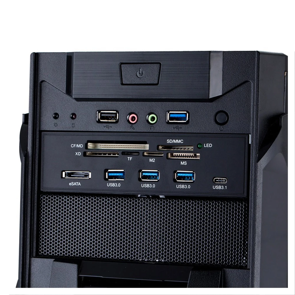 Hot-STW 5,25 дюймовый ПК компьютер Передняя панель все-в-1 Многофункциональный кард-ридер с 3 портами USB3.0, USB 3,1, eSATA, поддержка M2, M