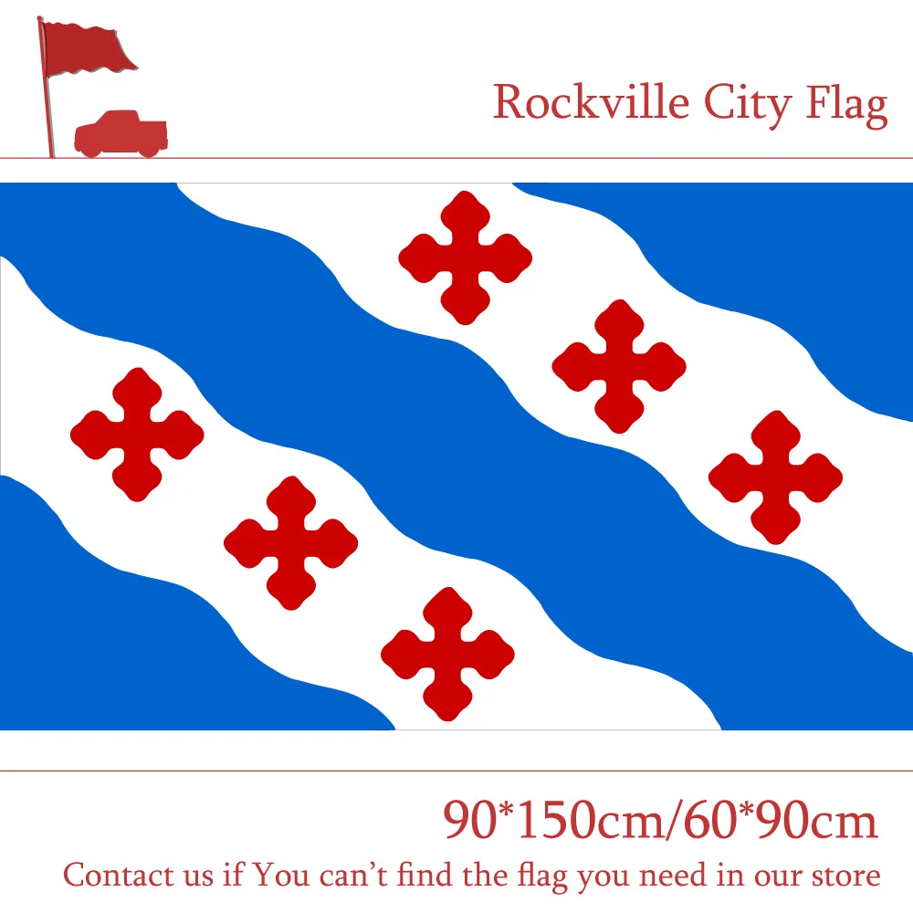 

Free shipping Maryland State Rockville City Flag 90*150cm 60*90cm Decorative 100d 3x5ft Polyester Custom Banner