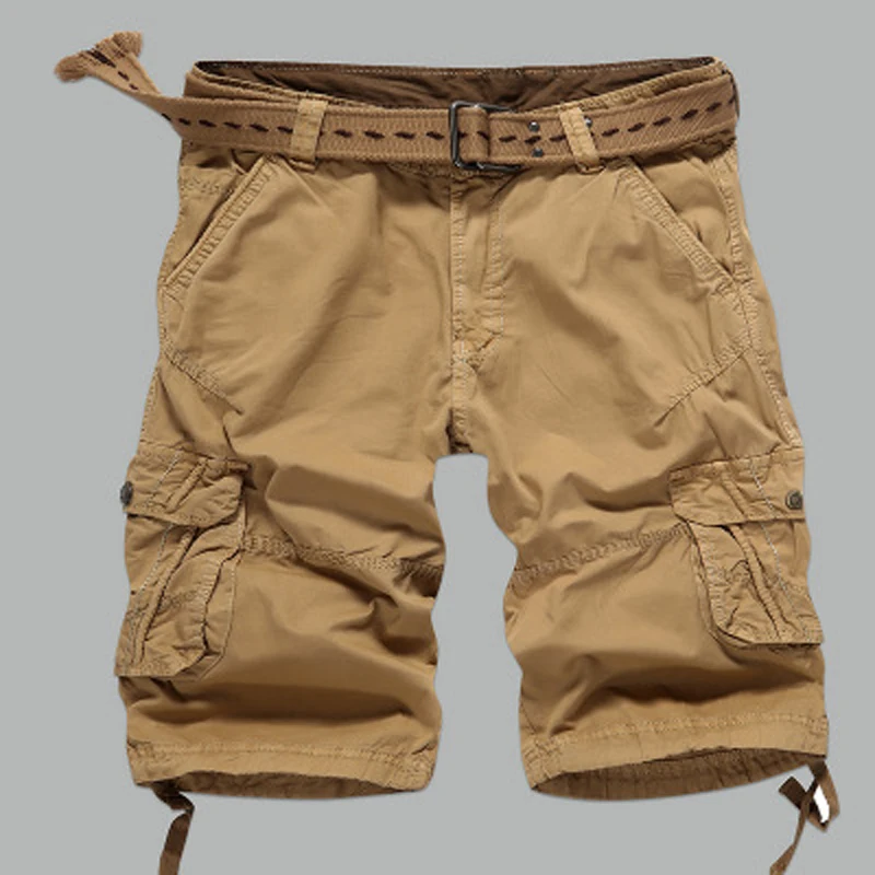 Летние мужские шорты камуфляж грузовые карманы военные брюки свободные Повседневное Регулярные Хлопок Короткие штаны без пояса 38 шорты мужские
