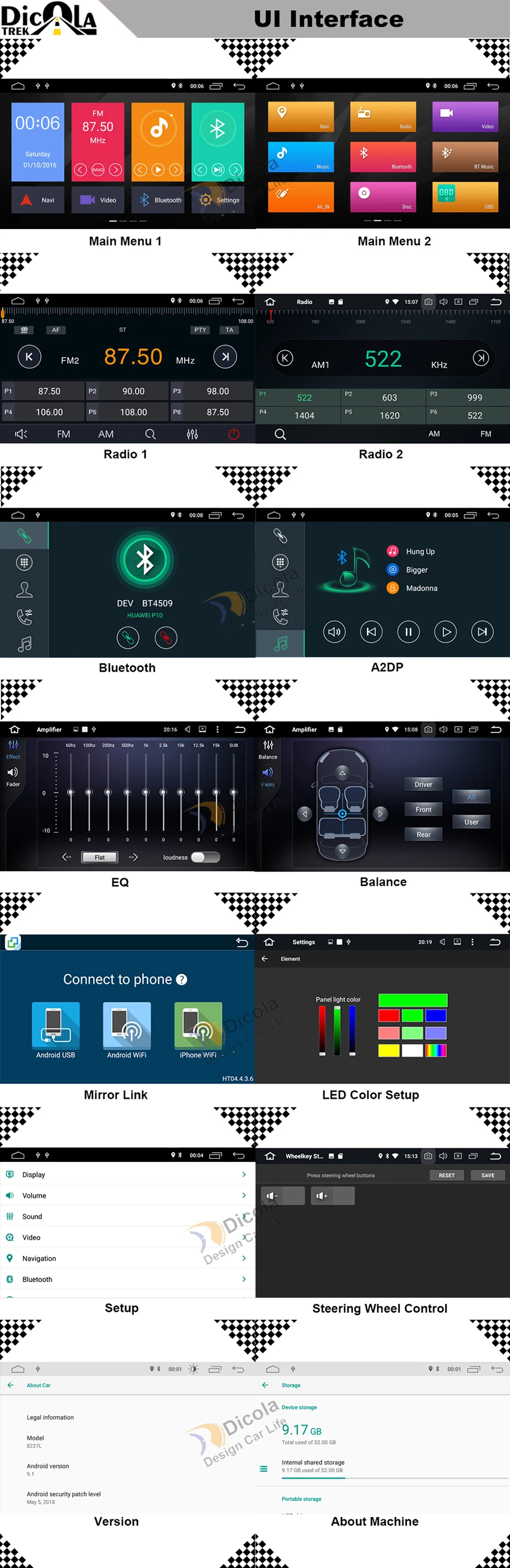 7 ips android 9.0 2 din carro