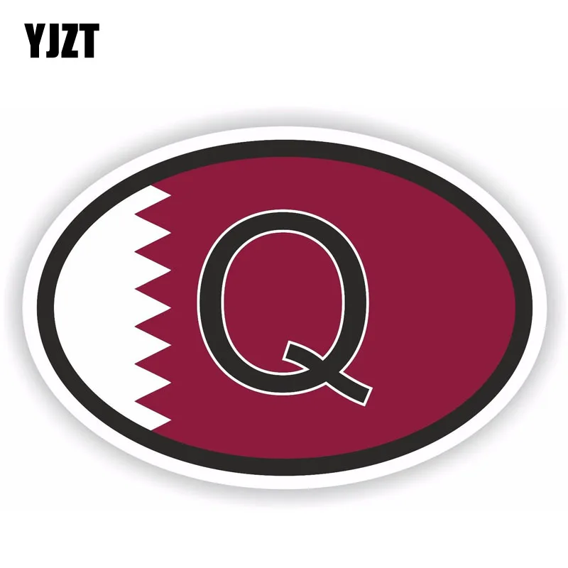 Q Qatar Country Code Oval Sticker Decal Vinyl Qatari euro