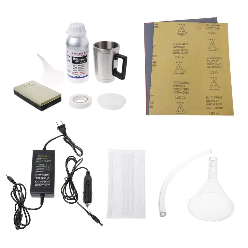 Acheter 800g Kit d outils de remise à neuf de verre de phare de voiture de véhicule de polissage de phare réparation de rayure de revêtement hydrophobe pour le soin de voiture