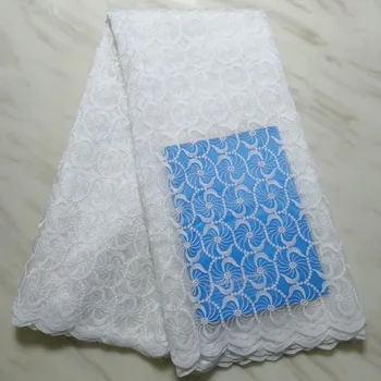 

2019 Hot Sale white Embroidered African Lace Fabric High Quality French Net Guipure Lace Fabrics for women men dress