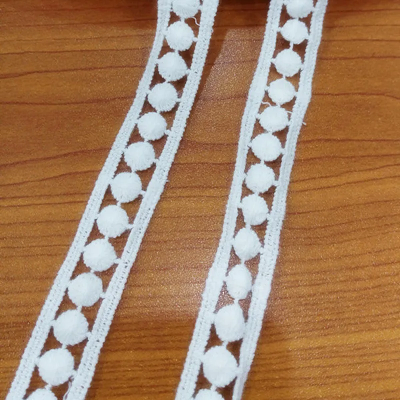 

15Yards / Lot Width 1.6cm 100% Cotton Embroidered Lace Fabric , DIY Handmade Materials Water Soluble Lace Trim Free Shipping