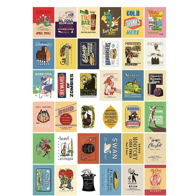 1 box old picture wall sticker calendar diary book sticker scrapbook