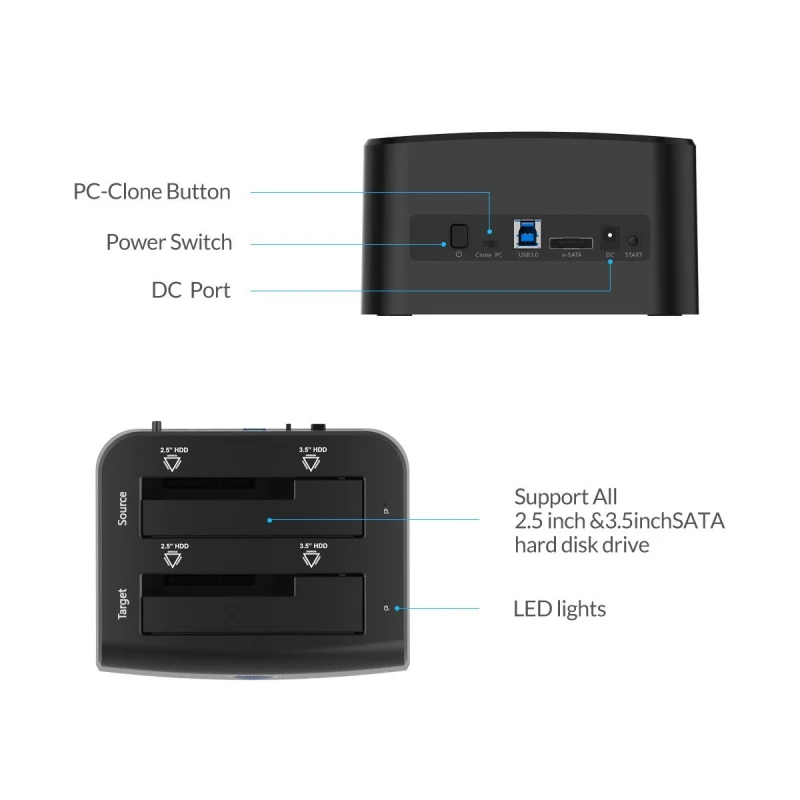 ORICO USB 3 0 HDD корпус SATA жесткий диск Док станция инструмент Бесплатная супер