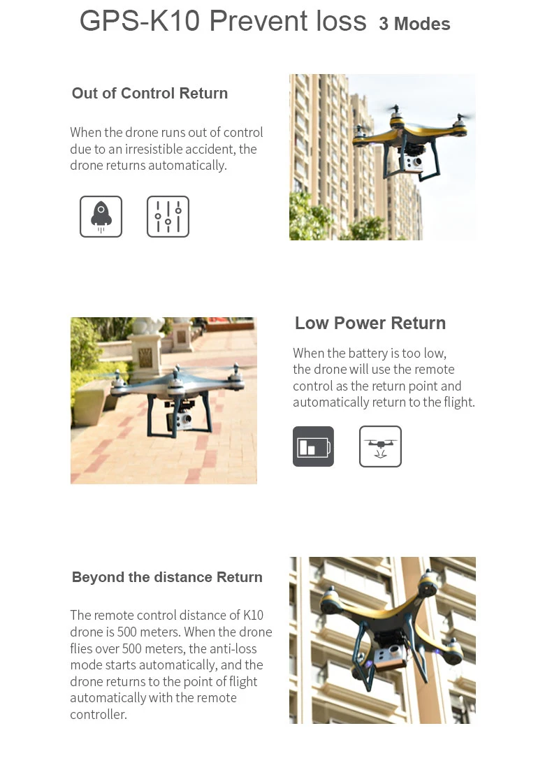 K10 Дрон GPS позиционирование автоматический возврат HD воздушная камера четыре оси самолета нет сигнала Автоматический дом ESC Вертолет камеры