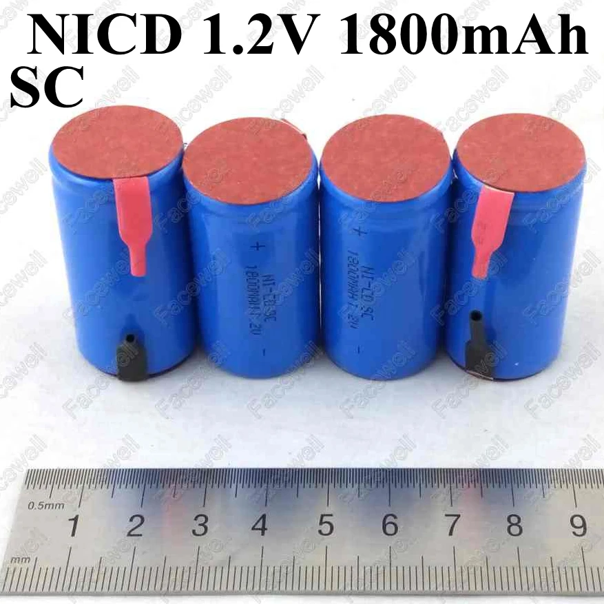 6 шт. бренд SC nicd 1 2 в 1800 мАч Sub C 20A ni cd sc sub c ячейки subc для 7 перезаряжаемые батарея pack