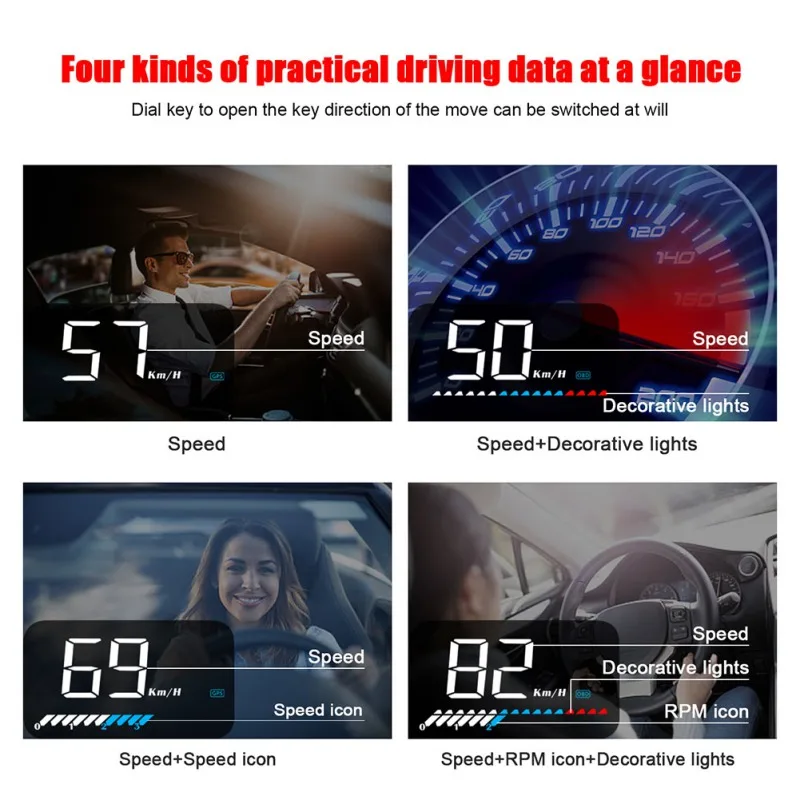 M7 OBD2 бортовой Hud gps Автомобильная головка вверх дисплей превышение скорости предупреждаПредупреждение компьютер лобовое стекло проектор свет сенсор автомобильные аксессуары