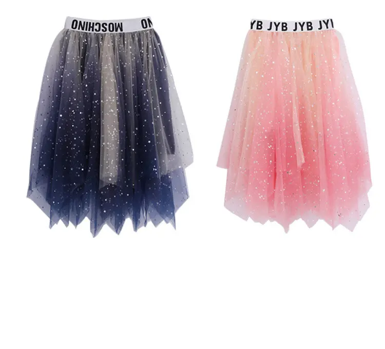 Summer Girls Skirts Sets Children Cotton T-shirts+ Star Lace Skirts Teenage Princess Outfits Fashion Korean Kids Clothing Sets