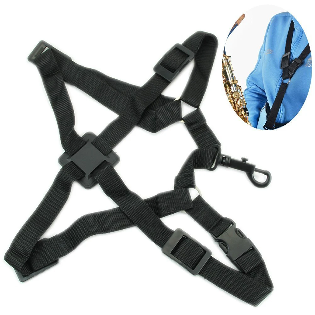 

Black Adjustable Tenor Baritone Sax Saxophone Harness Shoulder Strap