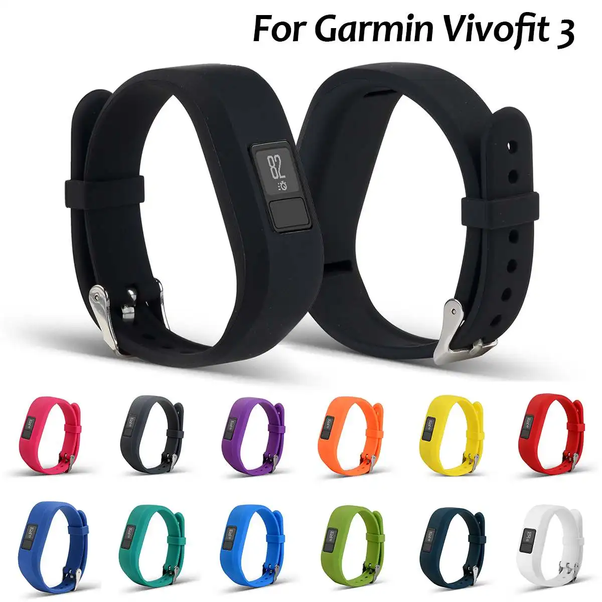 

Watch B and For Garmin Vivofit 3 Soft Silicone Replacement Wrist Watch B and Strap Accessory Wristbands For Garmin Vivofit3