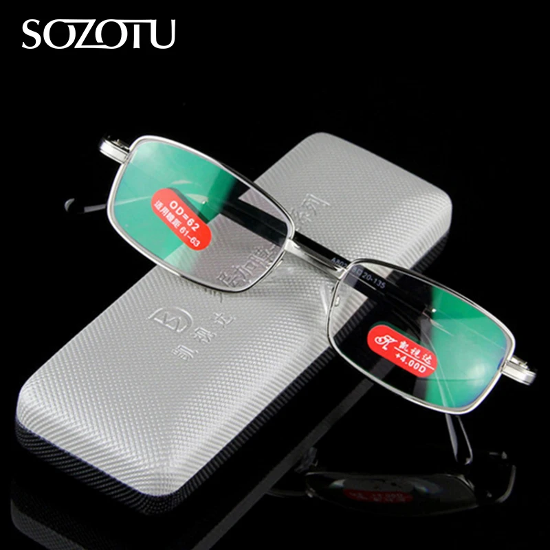 

SOZOTU Magnetic Reading Glasses Men Women High Diopter Presbyopic Metal Frame Eyeglasses +4.5+5.0+5.5+6.0 YQ178