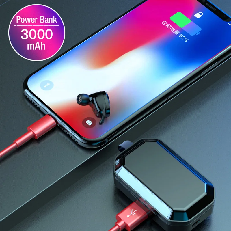 LYMOC беспроводная Bluetooth гарнитура V5.0 с шумоподавлением CVC8.0 Hi-Fi стерео наушники 3000 мАч Зарядное устройство для iPhone xiaomi Oneplus