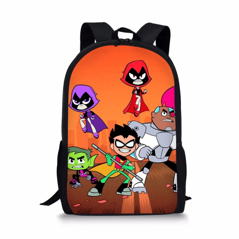 

2019 Hot Sale Cartoon Teen Titans Go Print Backpack For Boys School Daily Backpacks Little Children Backpacks School Gifts