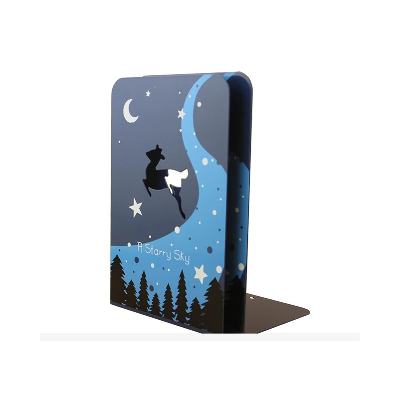 

2 Pics/Lot Cute Cartoon Desk Bookend Organizer School Bookend Books Holder Stand Metal Bookends Office Stationery Supplies