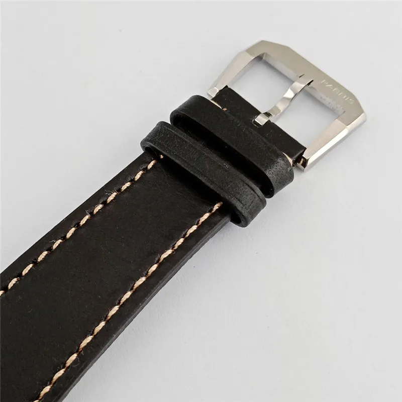 42 мм Parnis черный циферблат кожаный ремешок Чайка автоматический GMT наручные часы gentilhomme W2575