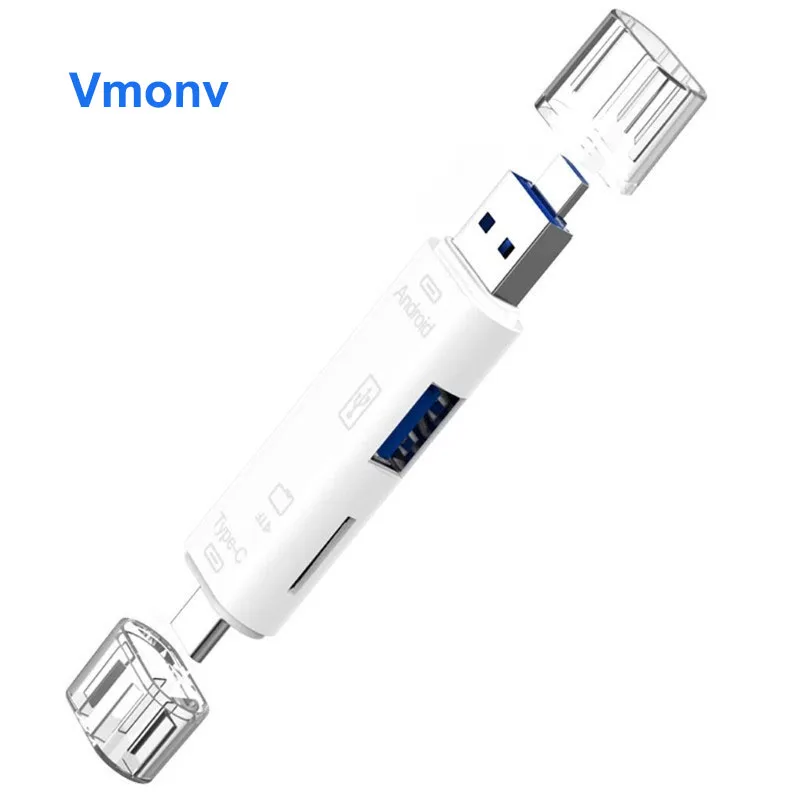 Vmonv 3 в 1 картридер Type C высокоскоростной USB 2 0 TF Micro SD адаптер для чтения карт OTG
