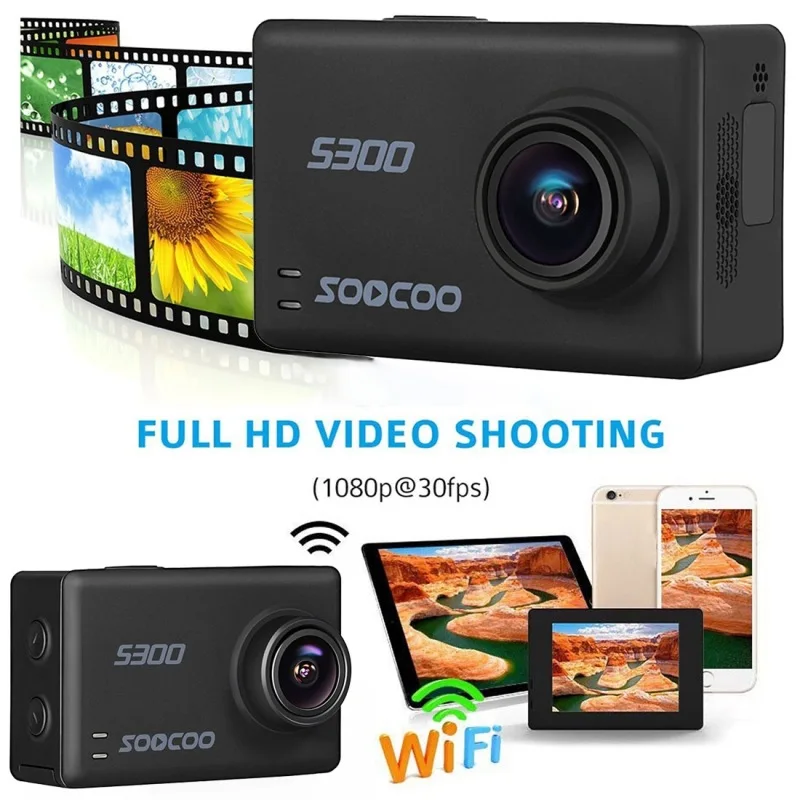 Tanio SOOCOO S300 kamera akcji 2.35 "dotykowy lcd Hi3559V100 +