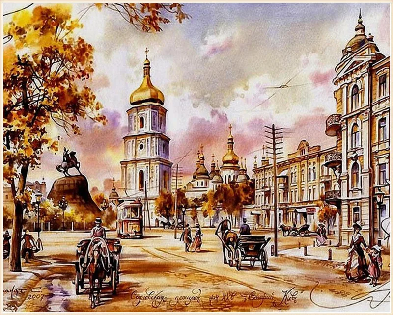 

Christmas Old city cube drill Cross Stitch Rhinestone Diy Diamond Paintings Embroidery needlework diamond painting