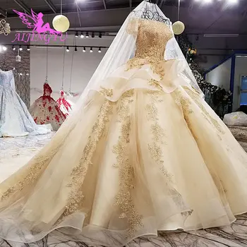 شراءAIJINGYU فساتين الزفاف الإيطالية الملاك فساتين الزفاف دش طويل المشاركة رداء الترتر الكرة مثير اكسسوارات فاخرة الدانتيل العروس