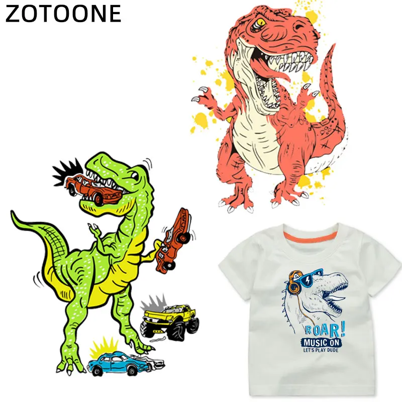 

ZOTOONE Children Sticker Dinosaur Cars Ironing Patches Heat Transfer Animal Patch for Clothing Applique Clothes DIY Accessor E