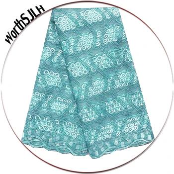 

WorthSJLH Beaded African Lace Fabric 2020 High Quality Mesh Wedding Lace Fabric Aqua Magenta African Net Lace Fabric With Stones