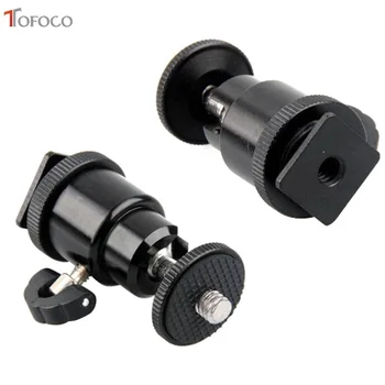 

Mini Ball Head with Lock Shot Adapter Camera Swivel Cradle 1/4" Mount Adapter for DSLR Camera Camcorder Ring Flash Light TOFOCO
