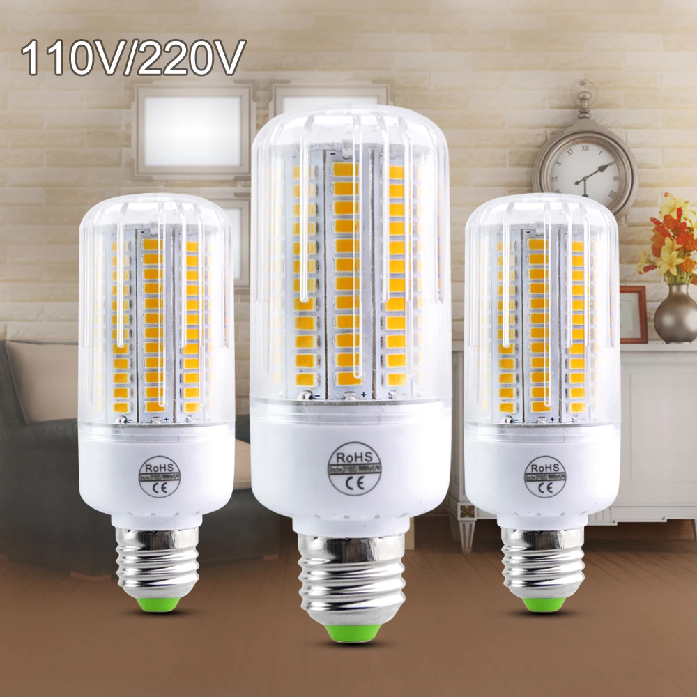 E27 E14 E12 LED Corn Bulb 5730SMD Warm White Lamp Light 7W9W12W15W25W 220V110V