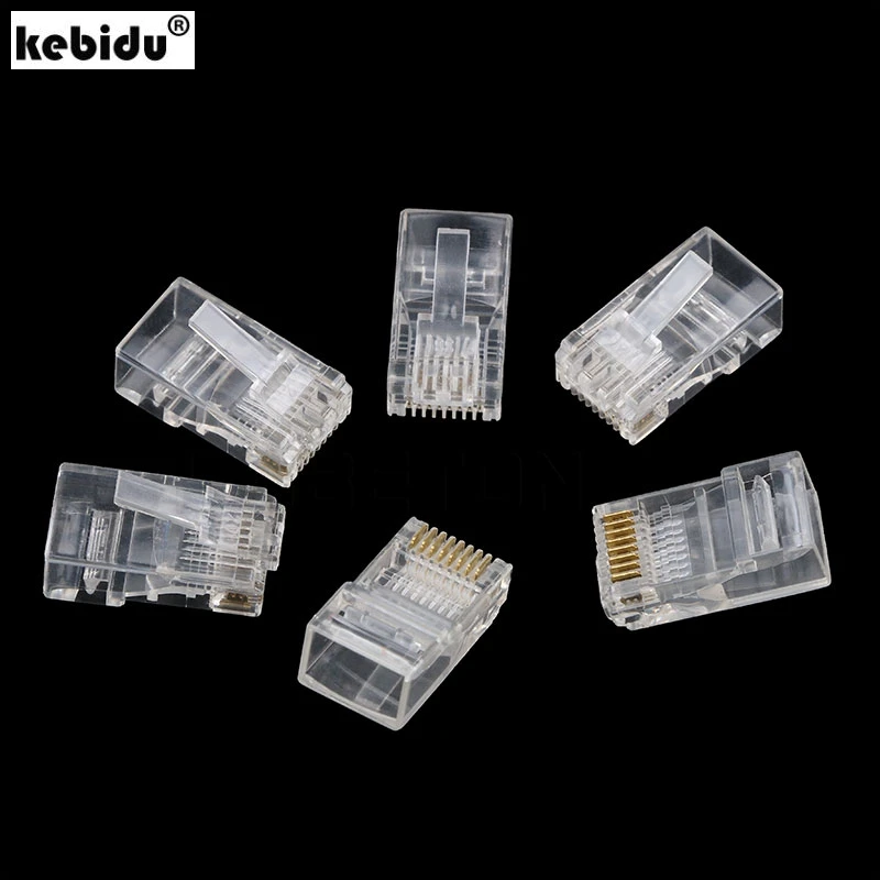 Kebidu 500pcs/lot Wholesale Network Connector Crystal Heads for UTP Cat5 Cat5e Network Cable