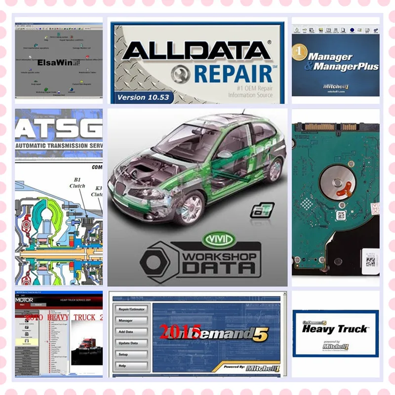 2020 Alldata mit/chell OD5 программное обеспечение все данные v10.53 + ElsaWin6.0 яркая мастерская atsg