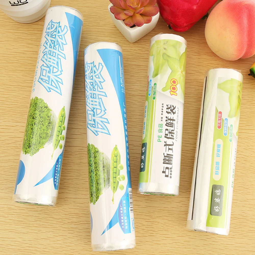1 Roll Saran Wrap Food Vacuum Transparent Point Break Mode Freshness Protection Packages Saver Bag Food Storage Bags Home Daily (8)