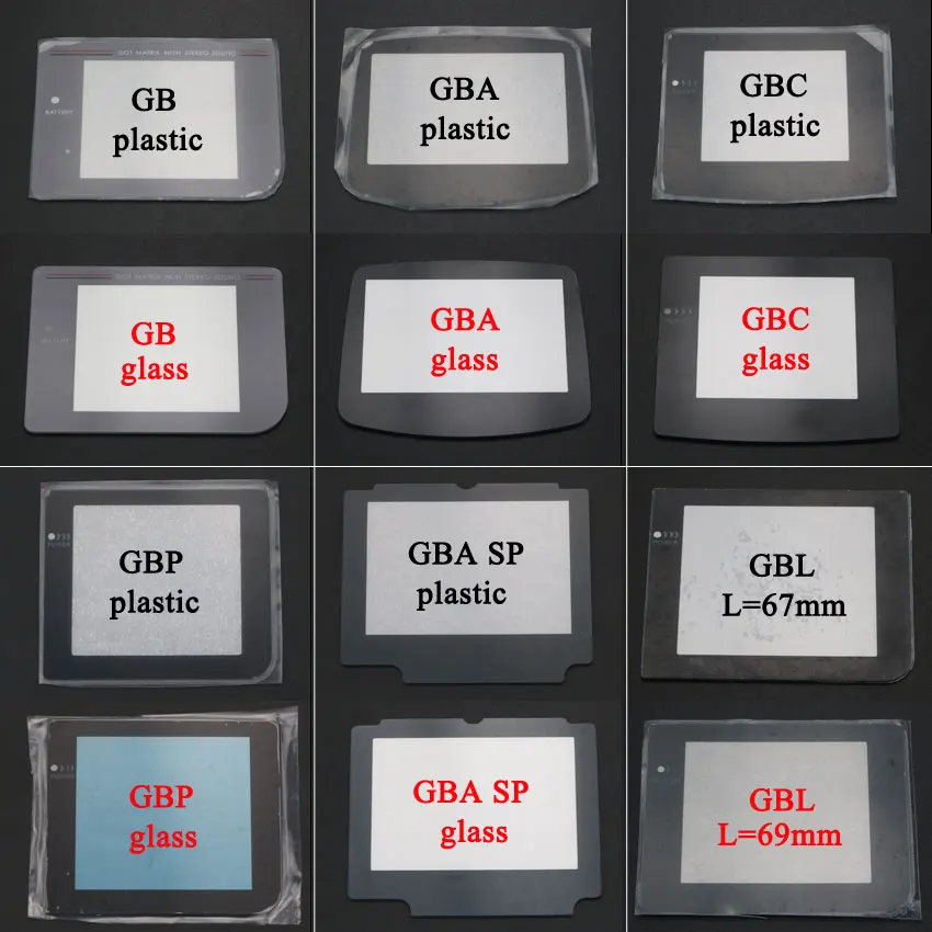 YuXi новая пластиковая стеклянная линза для экрана Gameboy цветная Advance GB GBA SP GBC GBL GBP