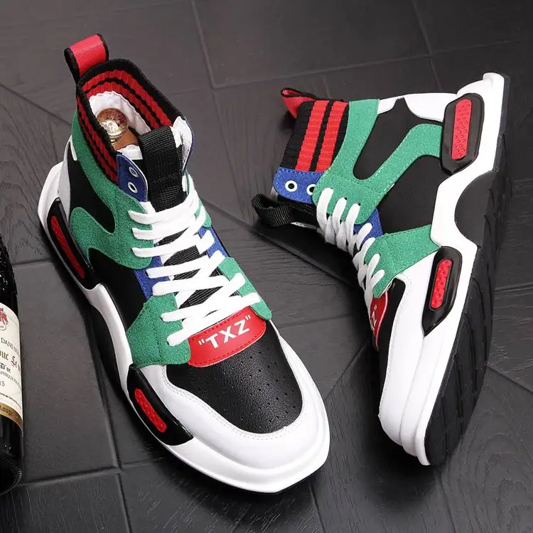 

ERRFC New Arrival Mens High Top Casual Shoes Fashion Forward Cowboy Hip Hop Shoes Mixed Colors Trending leisure shoes man 38-43