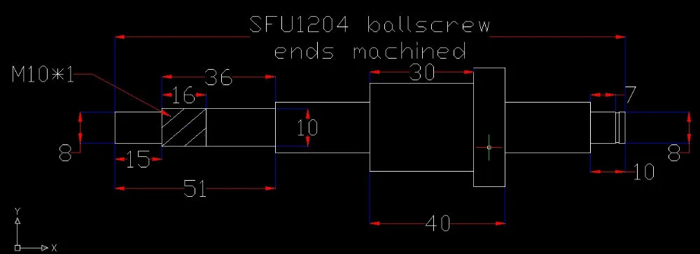 SFU1204 650 700 800 900 1000-1500 мм C7 шариковый винт с 1204 фланцем одинарная шариковая гайка BK/BF10 конец механической обработки